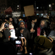 Therese Patricia Okoumou makes a speech during the “No One is Above the Law” protest in New York City, Nov. 8, 2018.